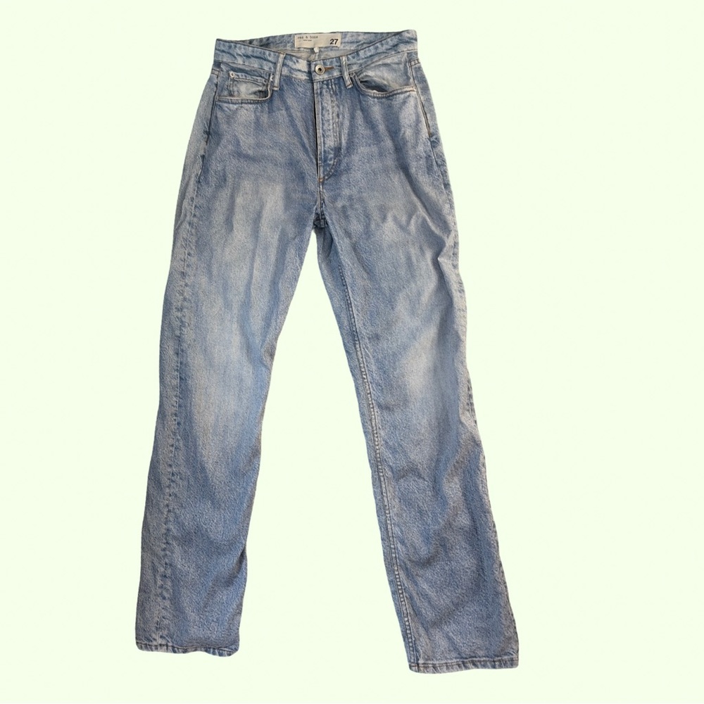 rag & bone Alex Liquid Miramar TrompeL’Oeil High Waisted Tencel Strai Leg Jeans